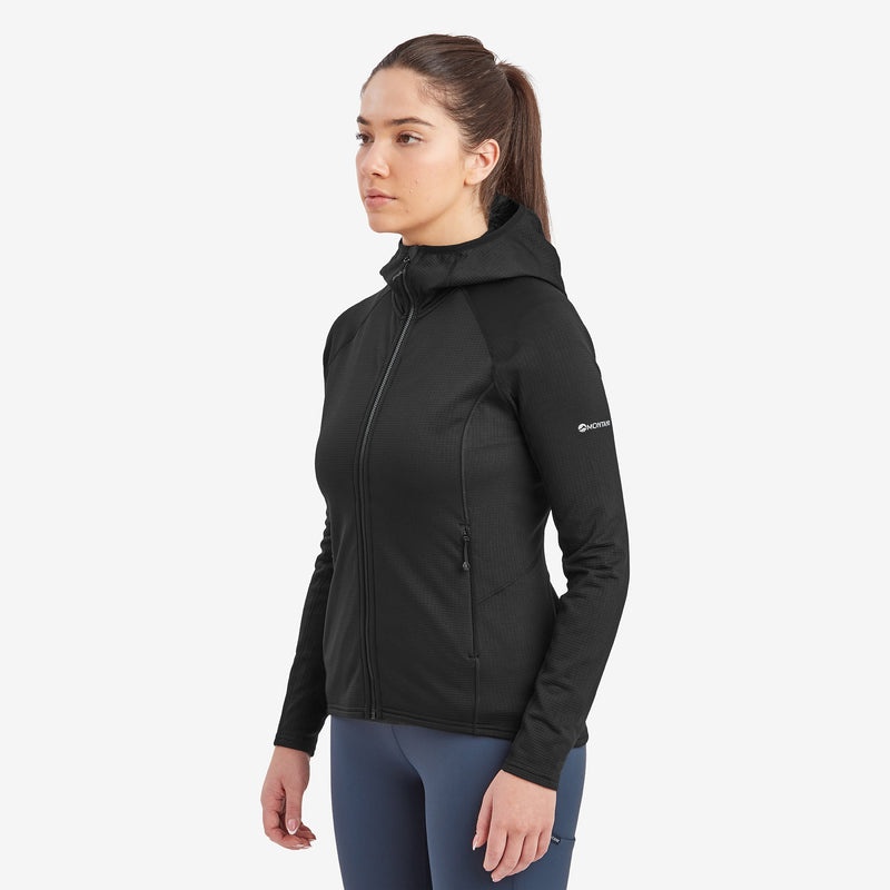 Montane Protium Mit Kapuze Fleecejacken Damen Schwarz | JHR672801