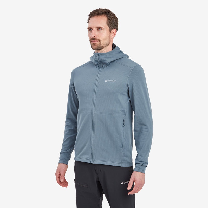 Montane Protium Mit Kapuze Fleecejacken Herren Grau Blau | NEZ341265