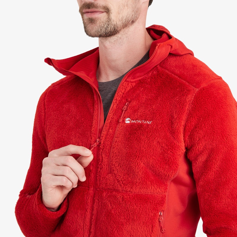 Montane Protium XPD Mit Kapuze Fleecejacken Herren Rot | CZB910623