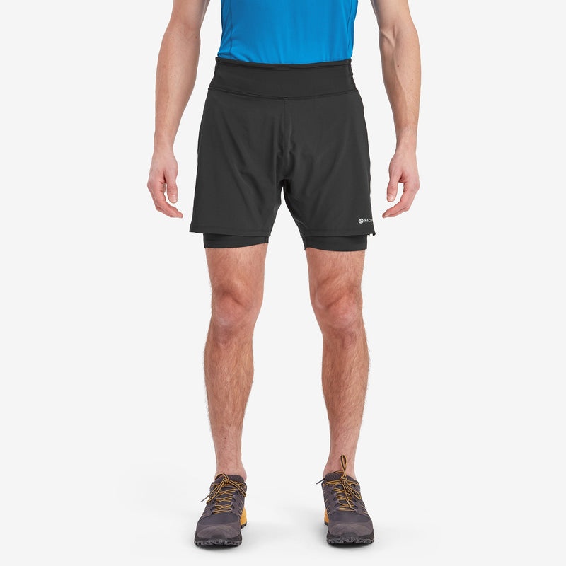 Montane Slipstream Twin Skin Lauf Kurze Hose Herren Schwarz | CHV190275