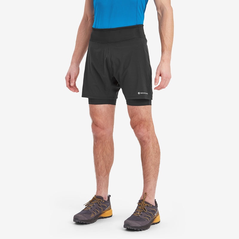 Montane Slipstream Twin Skin Lauf Kurze Hose Herren Schwarz | CHV190275