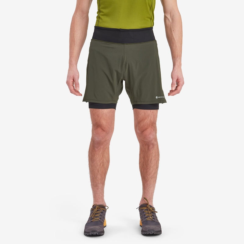 Montane Slipstream Twin Skin Lauf Kurze Hose Herren Dunkelgrün | MSB782394