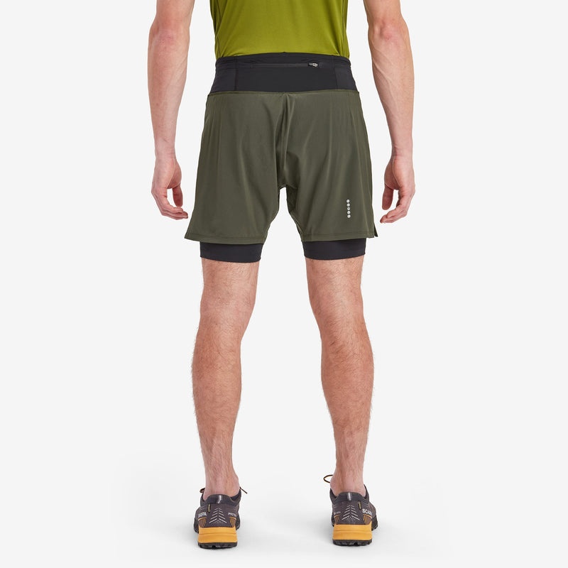 Montane Slipstream Twin Skin Lauf Kurze Hose Herren Dunkelgrün | MSB782394